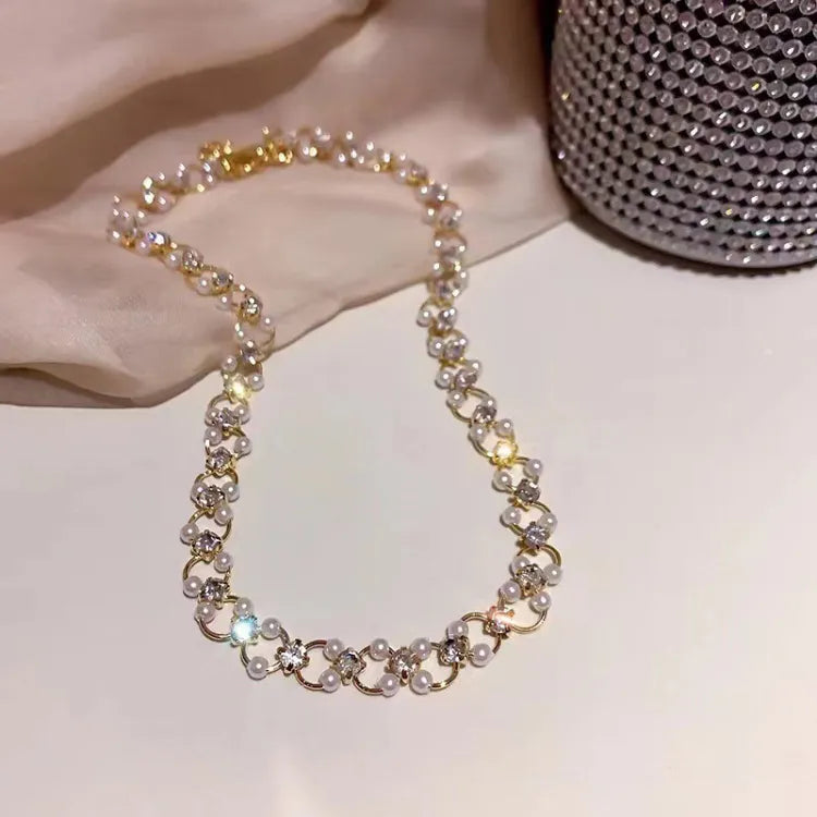 Korean Style Elegant Pearl Choker Necklace - Zaylure Jewels