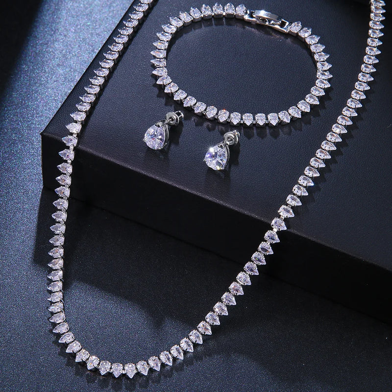 Pear Shape Necklace Set – 2 PCS - Zaylure Jewels