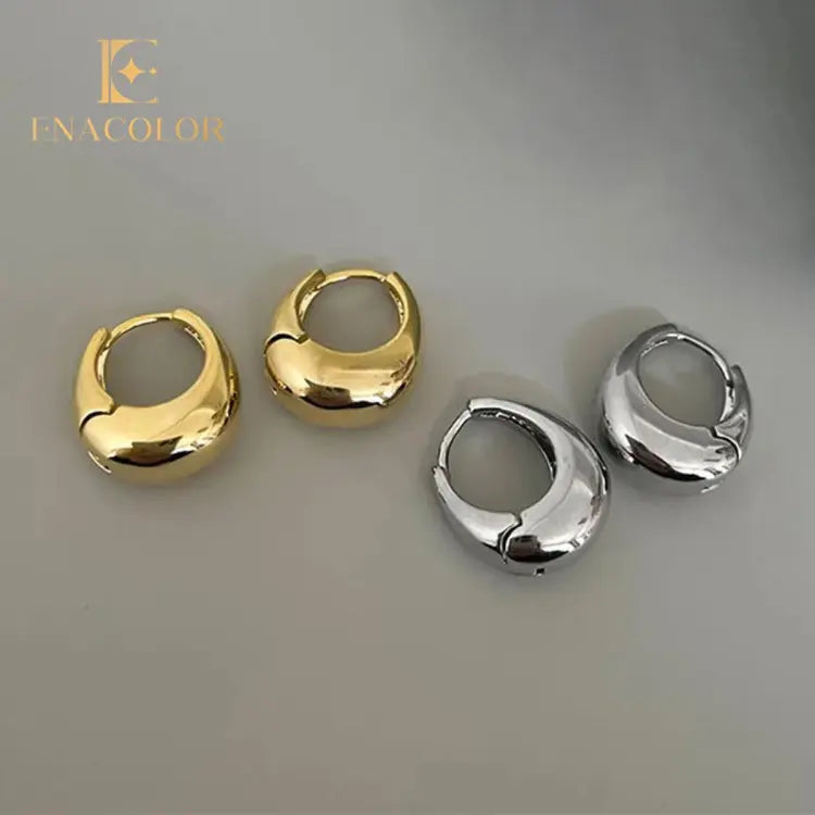 Gold Metal Geometric Earrings - Zaylure Jewels