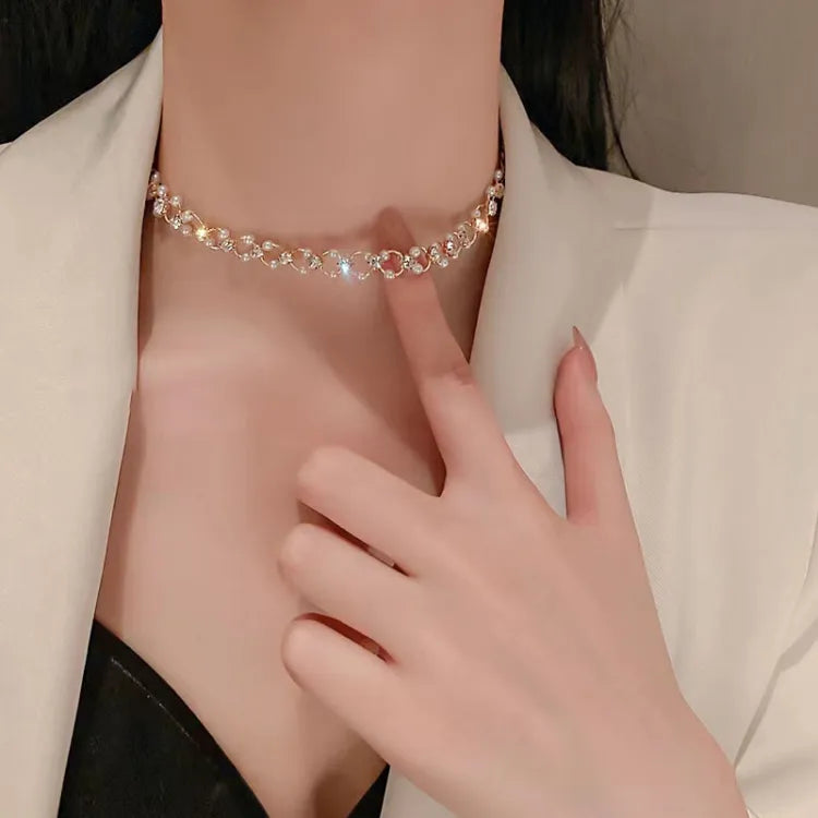 Korean Style Elegant Pearl Choker Necklace - Zaylure Jewels